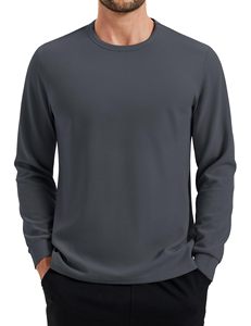 เสื้อกันหนาวผู้ชายแบบวาฟเฟิลถัก แขนยาว เสื้อซับใน ขายส่ง - Product Image 6