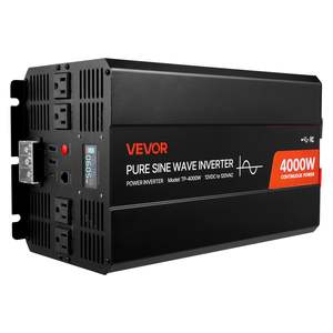 4000W Pure Sine Wave Power Inverter LCD Display Remote Control 2 USB 4 AC Outlets for Solar Car Charging RV Truck Converter - Product Image 1