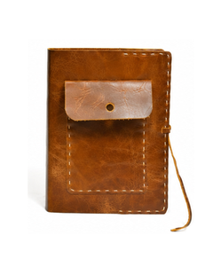 Cuaderno de Cuero Hecho a Mano Estilo Vintage con Bolsillo |   Diario de Viaje Personalizado, Cuaderno de Cuero PU con Bolsillo Frontal - Product Image 5