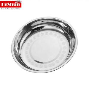 Plateaux de service ronds en acier inoxydable 304 personnalisés pour restaurants, assiettes creuses pour dîner et fruits, vente en gros - Product Image 5