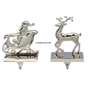Superbe support de chaussettes de Noël avec motif rennes et traînes, idéal pour le Nouvel An, décorations de Noël vierges à sublimation, finition premium - Product Image 1