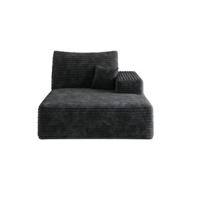 Y119 Black Left-<b>Sleeper</b> Chaise Lounge <b>Sofa</b> - Product Image 1
