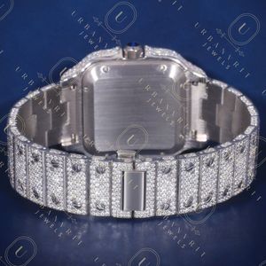 Reloj mecánico artesanal de acero inoxidable con movimiento automático de cuarzo, diamantes de moissanita de corte redondo, claridad VS VVS EF - Product Image 6