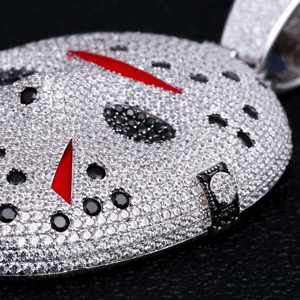 Colgante de Máscara de Jason Voorhees de Moissanita Personalizado, Estilo Hip Hop, Terrorífico, Fantasma, Regalo de Halloween, Colgantes de Esqueleto para Niños - Product Image 2