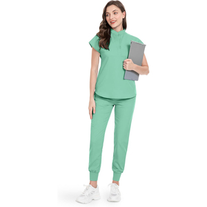 Ensembles de blouses médicales unisexes personnalisables avec logo, uniformes d'hôpital en coton, hauts et pantalons, et joggers chirurgicaux pour médecins et infirmières - Product Image 1