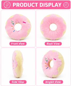 Juguete de Peluche para Perro en Forma de Donut, Juguete Suave para Masticar, Cojín para Cachorros con Sonido, Lindo y Interactivo, Venta al Por Mayor OEM - Product Image 5