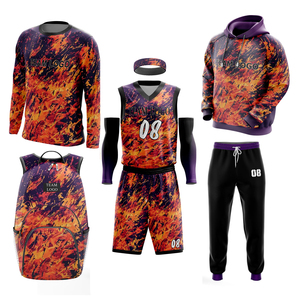 Custom Sublimated Men's Basketball Jersey Kit UV Protection Solid Breathable Custom Team Name Uniform Unisex Printed Set Plus - Product Image 2