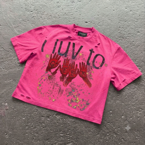 Camiseta Gráfica Oversize Vintage Lavada Personalizada para Hombre, 100% Algodón, Estilo Urbano Desgastado, Corte Holgado, Tejido Pesado con Lavado Ácido - Product Image 4