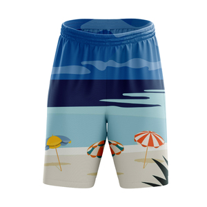 Shorts de plage pour hommes personnalisés, séchage rapide, imprimé tropical, shorts d'été, taille élastique, vêtements de bain OEM ODM - Product Image 4