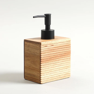 Juego de Baño de Madera con Diseño de Acero Inoxidable, Jabonera, Tamaño Personalizado, Juego de Baño de Madera de 3 Piezas - Product Image 1