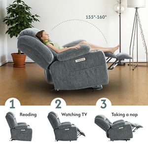 Poltrona Reclinabile Elettrica in Pelle per Anziani con Funzione Massaggio e Riscaldamento, Comoda Seduta per Soggiorno - Product Image 5