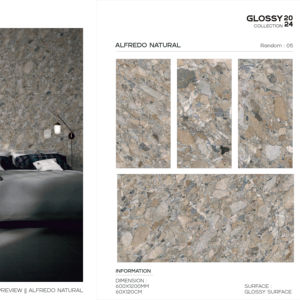 Azulejo de Porcelana Royal Glossy 600x1200, Formato Grande, Superficie Pulida Premium, para Paredes y Pisos, Uso en Interiores y Exteriores - Product Image 1