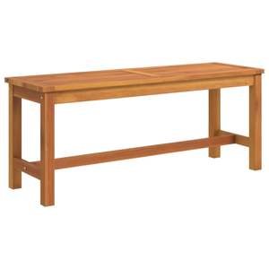 Banc de jardin en bois d'acacia massif, durable et de taille moyenne, banc de patio naturel pour usage extérieur - Product Image 2