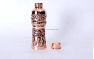 Stylish 1000ml Pure Copper <b>Bottle</b> Royal Embossed Design Premium Drink Ware Ideal for Elegant Tabletop Kitchen Use - Product Image 5