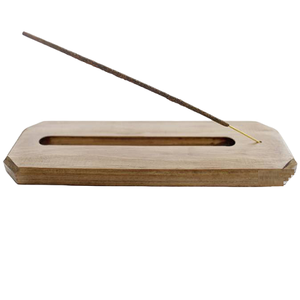 Support de brûleur d'encens en bois fait main avec finition bois pour la décoration intérieure, support pour bâtonnets d'encens et cire aromatique - Product Image 1