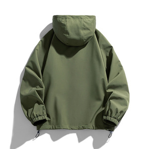 Two Big Pockets Water Resistant Anorak Jacket Custom 1/4 Zipper Solid <b>Pullover</b> Hooded Anorak Windbreaker Anorak <b>Mens</b> Jacket - Product Image 2