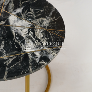 Mesa de Centro Moderna de Lujo 2026, Esfera de Mármol Natural, Base Portátil de Acero Inoxidable, Mueble para Sala de Estar - Product Image 2