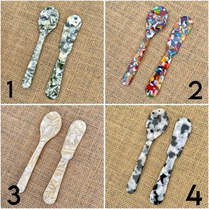 Eco-Friendly Durable Art Resin Spoon for Cafes-Classic Design Short Handle <b>Mirror</b> Polish Creative Colorful Design for Party Use - Product Image 5