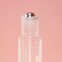 INNORHINO Bouteille de rouleau de parfum en verre rechargeable avec bouchon en cristal pour huiles essentielles | Roll On or rose 10ml