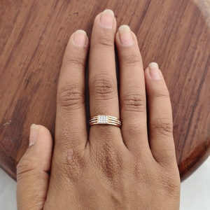 Bague carrée en or rose 18 carats Namivaa pour femme, bijou fin géométrique, idéal pour le quotidien, finition polie, cadeau - Product Image 5