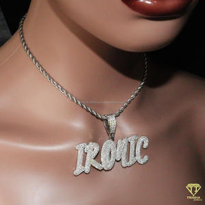 <b>Custom</b> <b>Name</b> <b>Necklace</b> Moissanite Diamond Iced Out Hip Hop Pendant Luxury Jewelry Gift - Product Image 4
