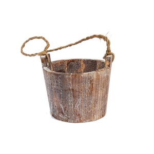 <b>Rustic</b> Acacia <b>Wood</b> Planter with Rope Handle - Wholesale B2B - Product Image 5