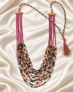Collier de perles en tourmaline naturelle et rubis - Product Image 4