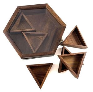 Handmade <b>Wooden</b> Spice Organizer <b>Box</b> For Kitchen Use With Traditional Indian Masala Storage Compartments - Product Image 5