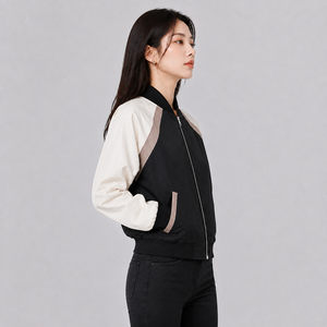Casual Wear <b>Women</b> <b>Bomber</b> <b>Jacket</b> Custom Logo <b>Lightweight</b> Full Zipper High Quality Windproof Outerwear <b>Bomber</b> <b>Jacket</b> for <b>Women</b> - Product Image 2