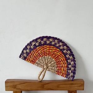 Éventail mural tressé en jonc de mer naturel, style bohème, multicolore, pour décoration de salon, fabriqué au Vietnam, prix de gros abordable - Product Image 2
