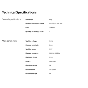 Pistolet de massage Philips PPM7501DB/97-Bleu - Product Image 3