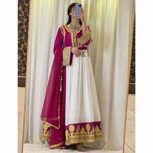 Robes afghanes ethniques Kuchi faites à la main, respirantes, brodées, longues, pour femmes, style Pashtun, robes de mariage Kabu. - Product Image 2