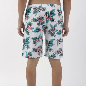 Shorts de Baño para Hombre, Blancos, con Estampado Geométrico, de Secado Rápido, Satinados, Cintura Media, Cordón Elástico, Casuales, con Bolsillos - Product Image 6