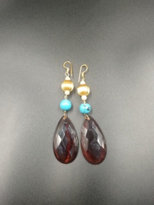 Boucles d'oreilles Amaira Jewels Water Hoop en perle d'eau de mer, minimalistes, plaquées or, argent 925, serti clos, pour femme, à porter au quotidien, cadeau - Product Image 2