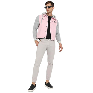 เสื้อฮู้ดแขนยาวสไตล์ยีนส์ ดีไซน์โดดเด่น ราคาประหยัด ผลิตจากผ้าฝ้าย 100% เหมาะสำหรับใส่กลางแจ้ง ตกแต่งด้วยกระดุม ดูเหมือนยีนส์ - Product Image 6