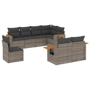 Conjunto de Sofás Modulares Grandes de Ratán PE Gris para Jardín, Colección Premium de Muebles para Exteriores - Product Image 2