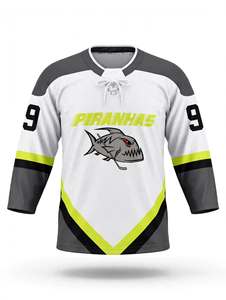 Factory Custom <b>Grey</b> Ice Hockey Jersey High Density Sublimated Ice Hockey Shirt Custom Number Team Practice Wear Lace Up Neck - Product Image 1