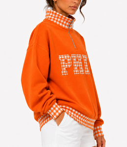 เสื้อฮู้ดดี้คอเต่าโอเวอร์ไซส์สำหรับผู้หญิง PHI รุ่นสั่งทำพิเศษ ชุดยาวสำหรับฤดูหนาว ฤดูใบไม้ผลิ ฤดูร้อน ปักลายตัวอักษรกรีกแบบเรียบง่าย ผ้าฝ้าย - Product Image 4