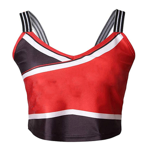 Robe de cheerleading personnalisée OEM pour femme, en tissu polyester Dry Fit, tenue d'entraînement d'équipe sans manches, uniforme de danse scolaire et de sport, ensemble de strass - Product Image 5