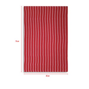 Serviette de cuisine rouge à rayures, design de Noël, avec taille et logo personnalisés, pour usage en cuisine. - Product Image 5