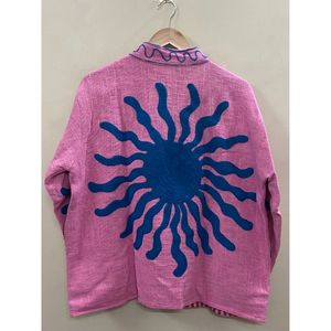 Bohemian TNT Suzani Cotton Embroidered Short Jacket Windproof and Breathable Floral Design <b>Coat</b> Gift for Her/Mom - Product Image 2