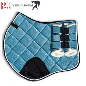 Tapis de selle matelassé scintillant style cristal pour cheval, avec coussinets d'étrier pour l'équitation - Product Image 2