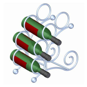 Modern Freestanding <b>Wine</b> <b>Rack</b> & Holder Echelon Wave Design Expandable Aluminum <b>Wine</b> Storage Solution For Home & Kitchen Barware - Product Image 3