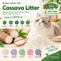 Litière pour chat en manioc naturel, agglomération rapide, faible poussière, contrôle des odeurs, OEM ODM, marque privée, vente en gros