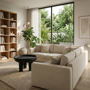 Table basse en bois de Suar indonésien massif, bord incurvé, finition noire, moderne, de qualité supérieure, épaisse, pour salon, maison - Product Image 3