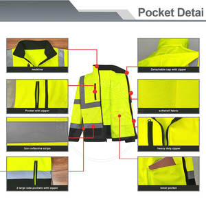 Dernier modèle de veste softshell réfléchissante haute visibilité ANSI Classe 1 avec flash LED et logo personnalisé, vente en gros, best-seller - Product Image 3