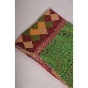 Handmade Eco-Friendly Printed Kantha <b>Quilt</b> Vintage Floral Cotton <b>Throw</b> Boho Indian Bedspread Reversible Blanket All-Season Decor - Product Image 5