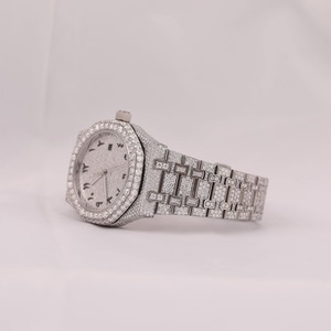 Reloj de Diamantes VVS Moissanite, Reloj de Pulsera Automático de Acero Inoxidable con Estilo Elegante y Moderno - Product Image 3