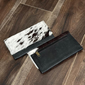 Hot Sale Western Cowhide <b>Wallets</b> for Women Genuine Leather Slim <b>Wallet</b> Clutch Real Cow Hide Skin Print Gifts for Women's - Product Image 5