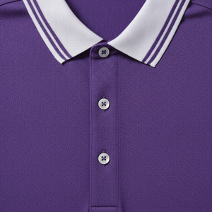 Polo Homme Manches Courtes Violet Tissu Oxford Uni Coupe Droite Décontracté – Grande Vente - Product Image 2